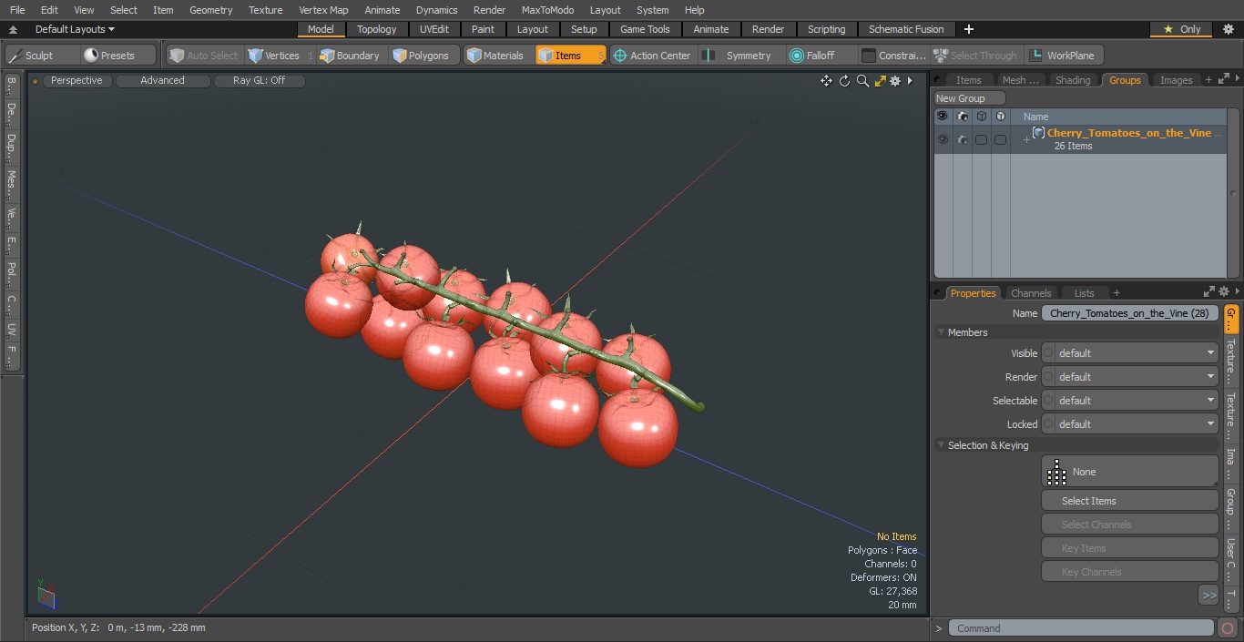 Cherry Tomatoes on the Vine 3D