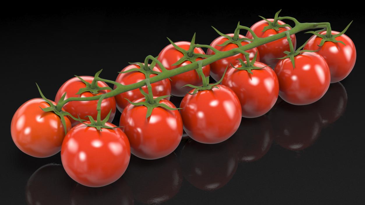 Cherry Tomatoes on the Vine 3D