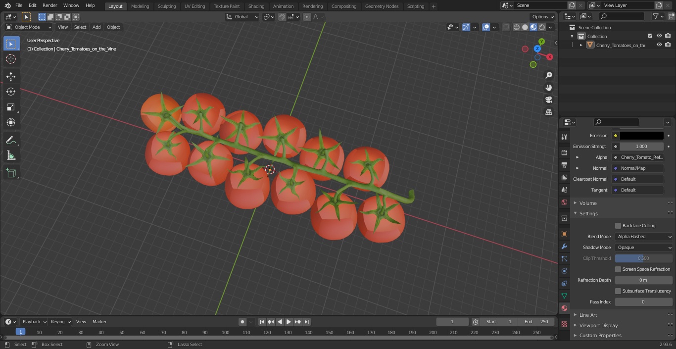 Cherry Tomatoes on the Vine 3D