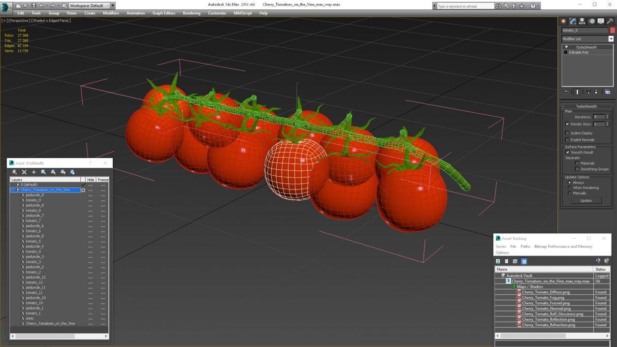 Cherry Tomatoes on the Vine 3D