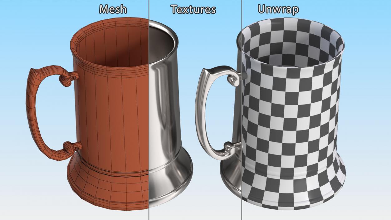 3D Stainless Steel Beer Mug 2