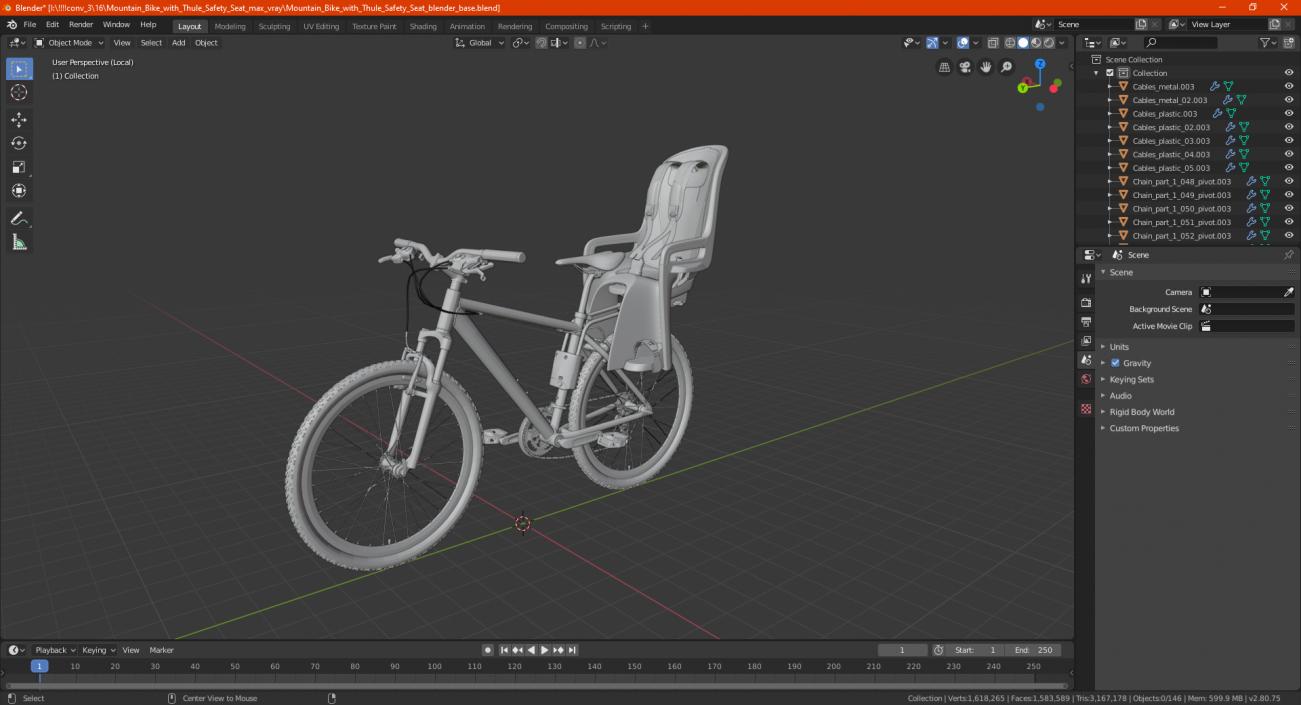 3D Mountain Bike with Thule Safety Seat