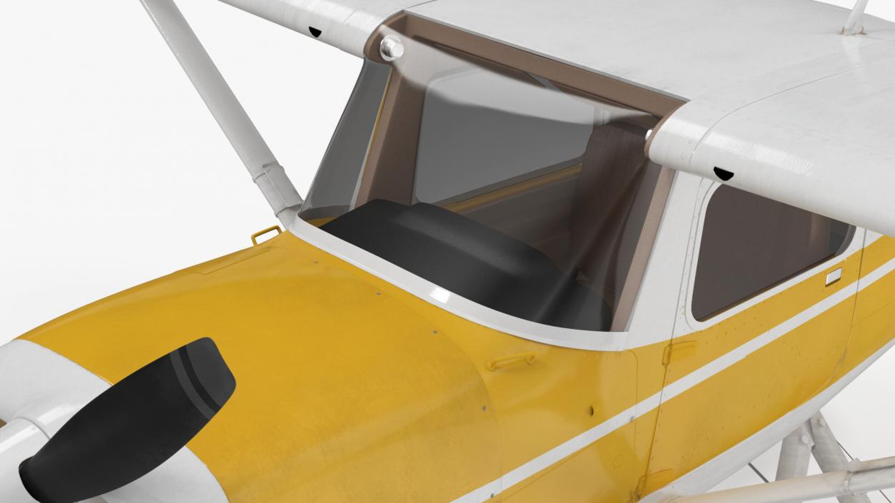 3D Cessna 150 Seaplane on Floats Rigged