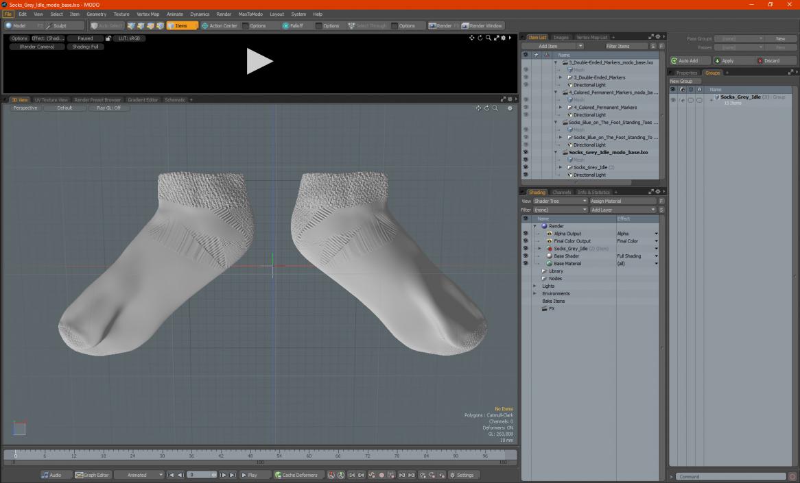 3D model Socks Grey Idle