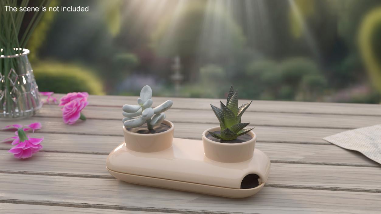 3D model Sagaform Double Herb Pot Beige