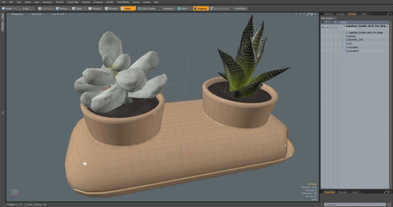 3D model Sagaform Double Herb Pot Beige