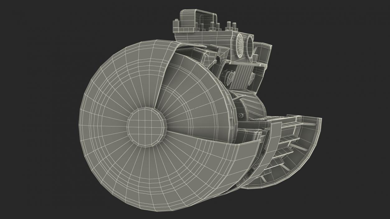 3D model Electric Motor Cutaway Green 2