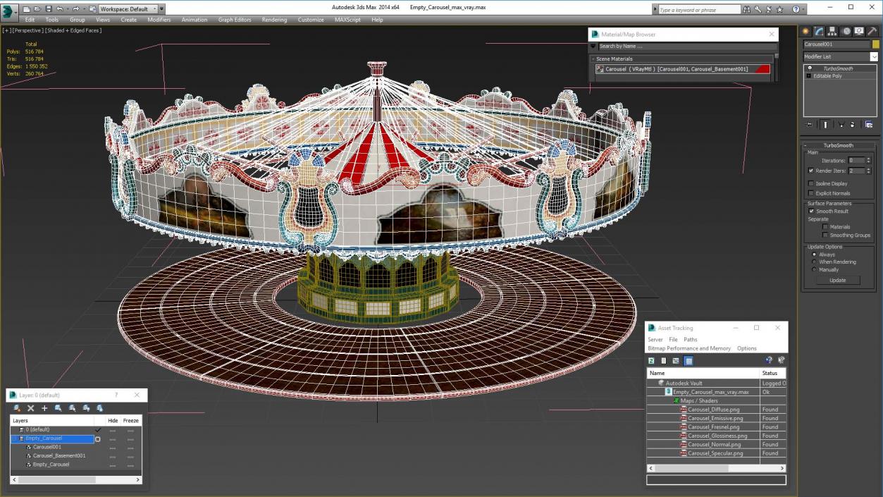 Empty Carousel 3D model