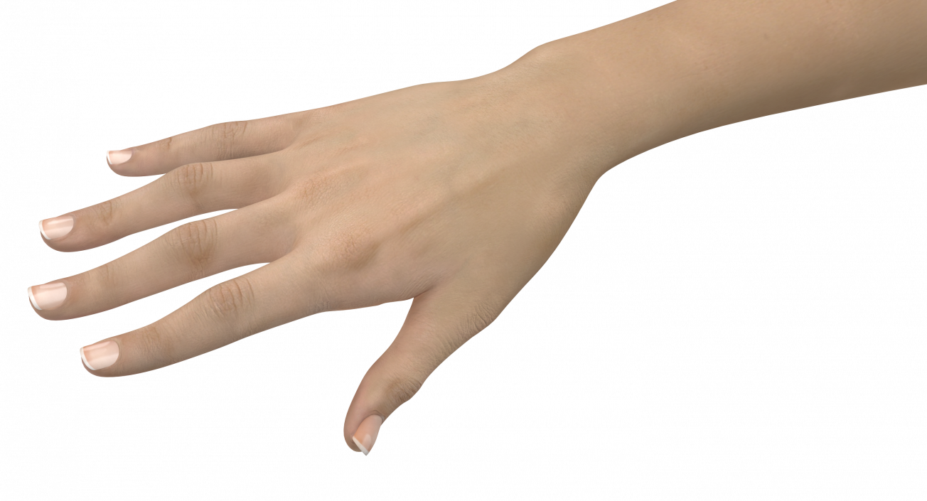 3D model Caucasian Female Hand Short Nails Rigged