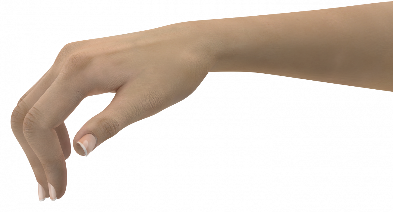 3D model Caucasian Female Hand Short Nails Rigged