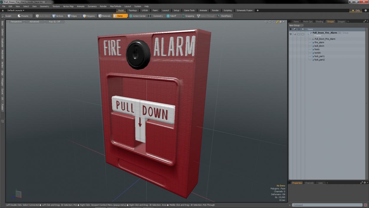 3D model Pull Down Fire Alarm