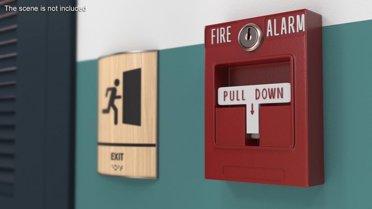 3D model Pull Down Fire Alarm