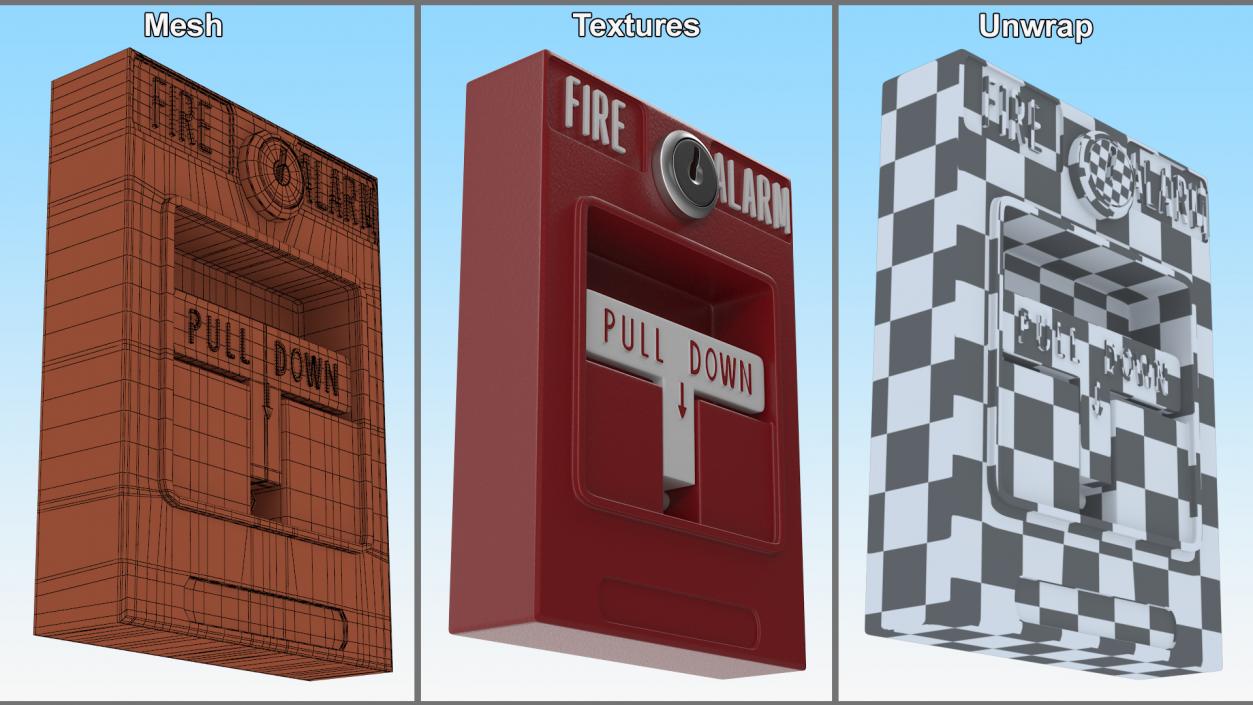 3D model Pull Down Fire Alarm