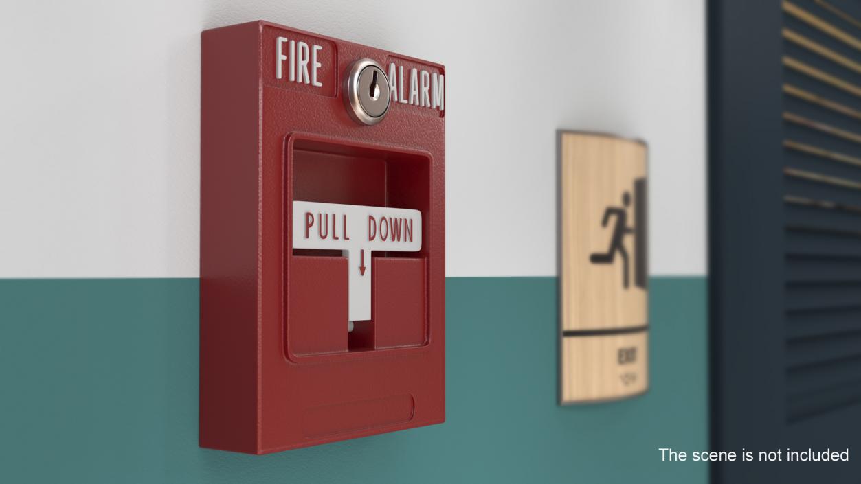 3D model Pull Down Fire Alarm