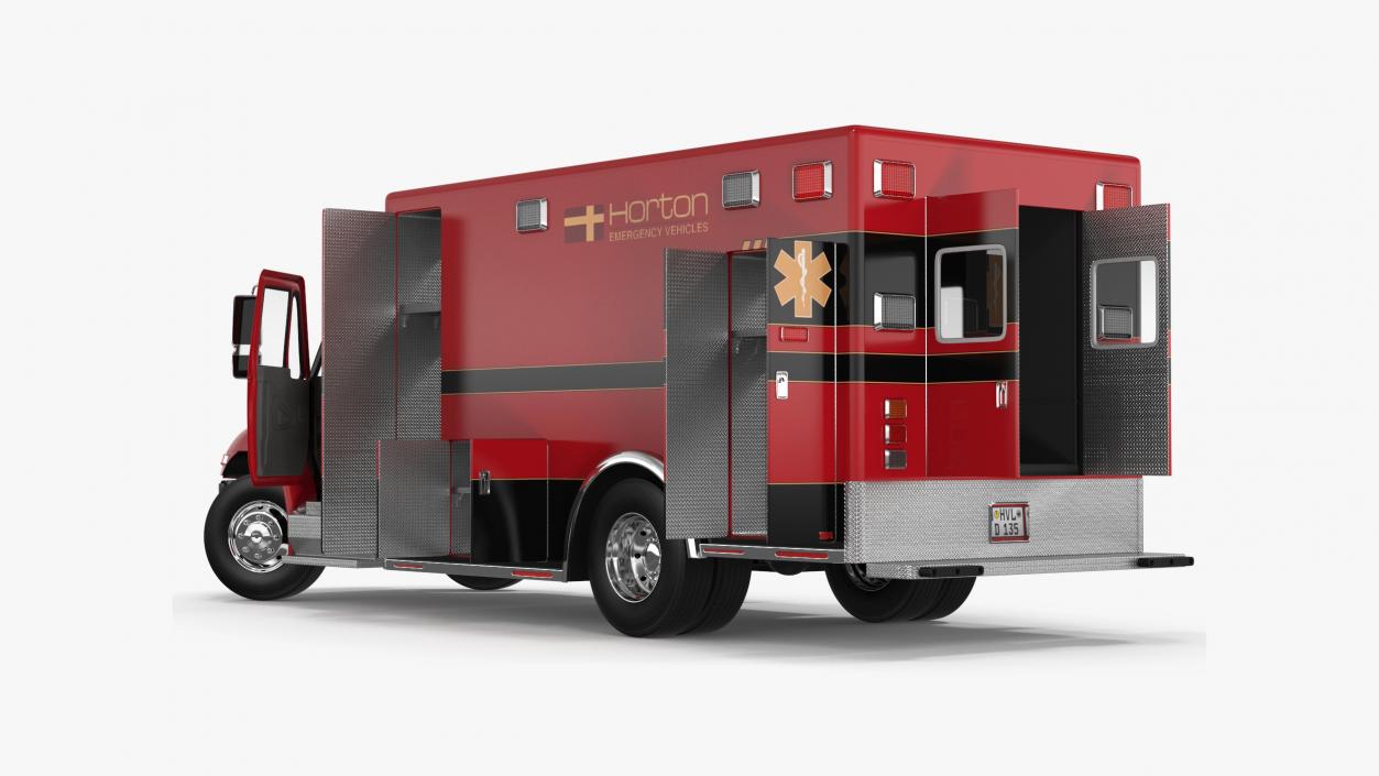 3D Durastar Medium Duty Ambulance Rigged for Maya