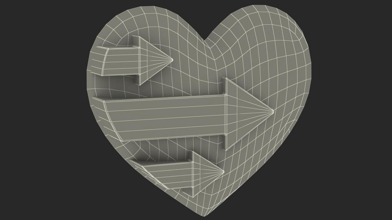 3D Heart with Arrow pointing Right