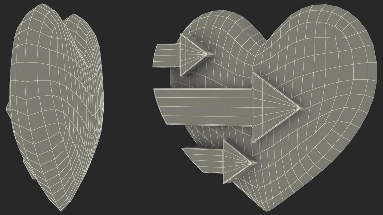 3D Heart with Arrow pointing Right