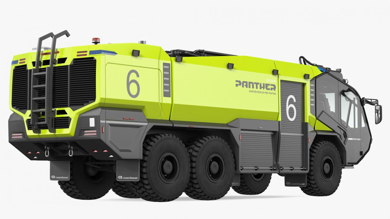 Rosenbauer Panther 6x6 ARFF Vehicle Rigged 3D