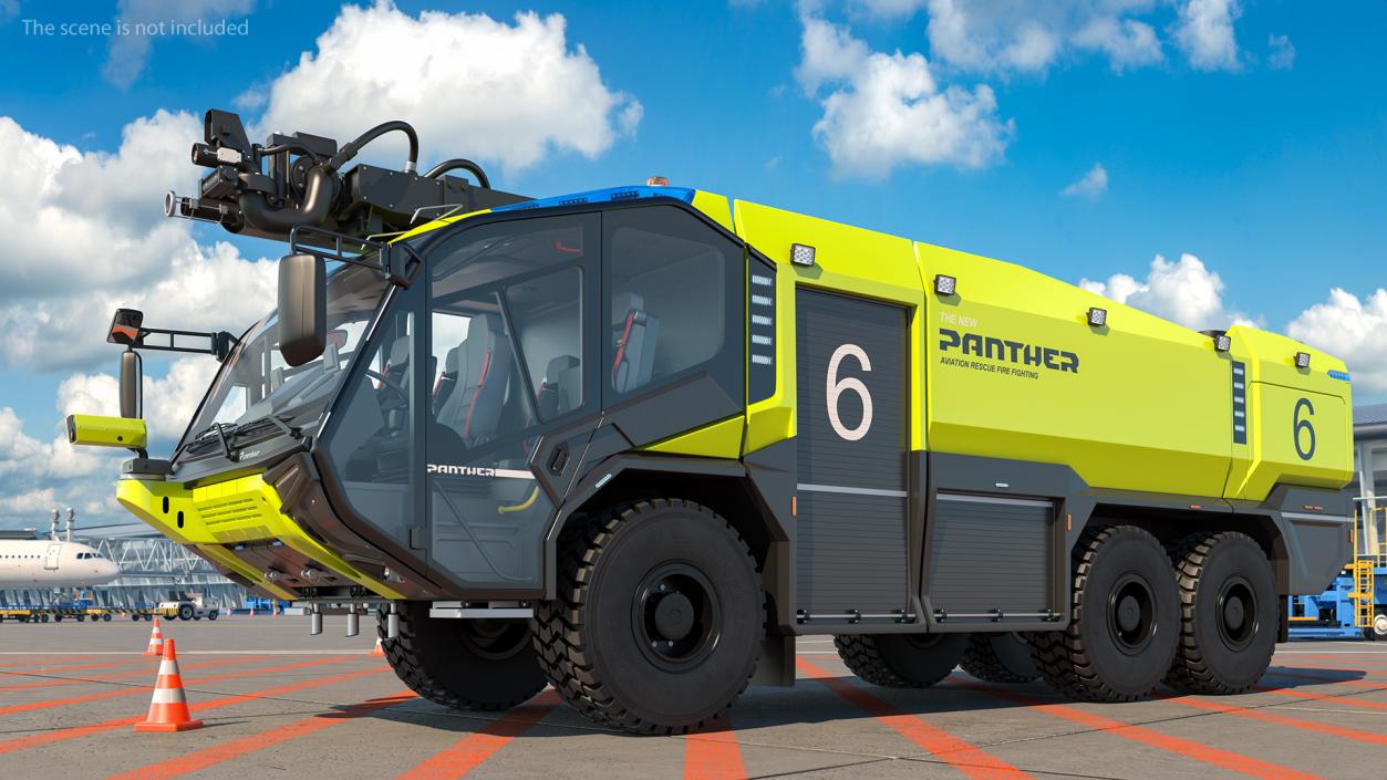 Rosenbauer Panther 6x6 ARFF Vehicle Rigged 3D