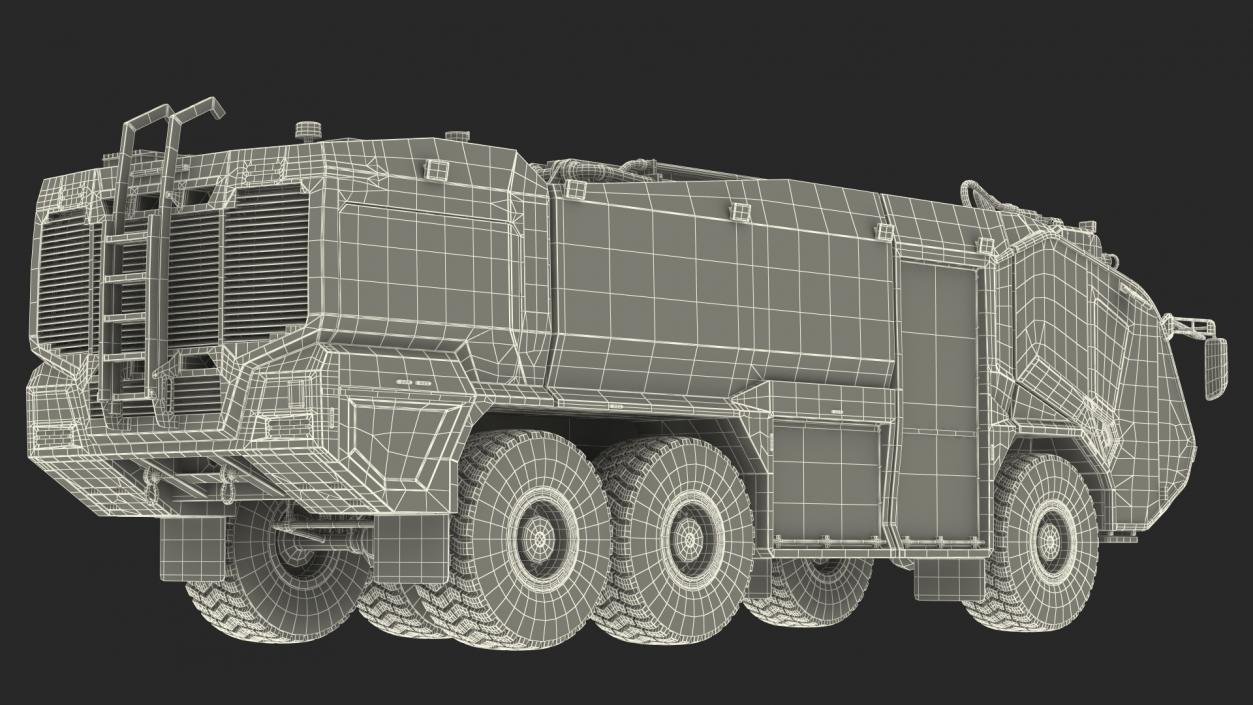 Rosenbauer Panther 6x6 ARFF Vehicle Rigged 3D