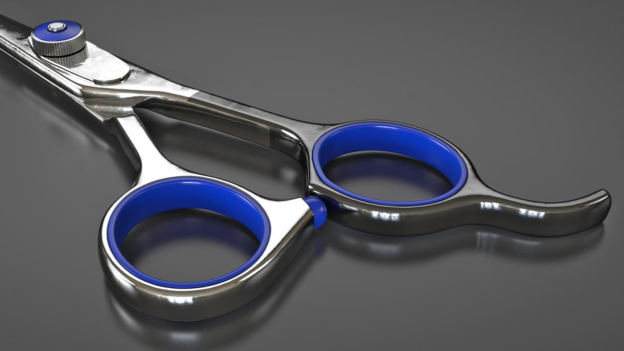 Professional Barber Straight Edge Scissors 3D