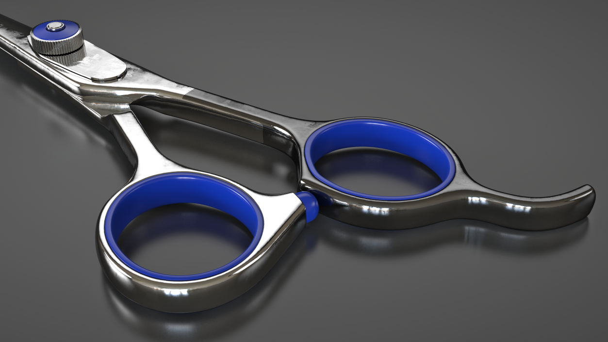 Professional Barber Straight Edge Scissors 3D