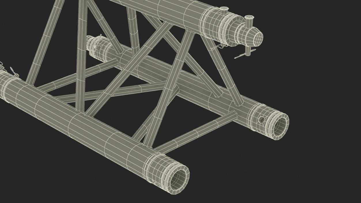 3D model Triangular Truss Modular Straight 2