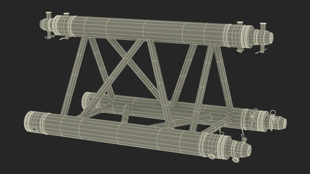 3D model Triangular Truss Modular Straight 2