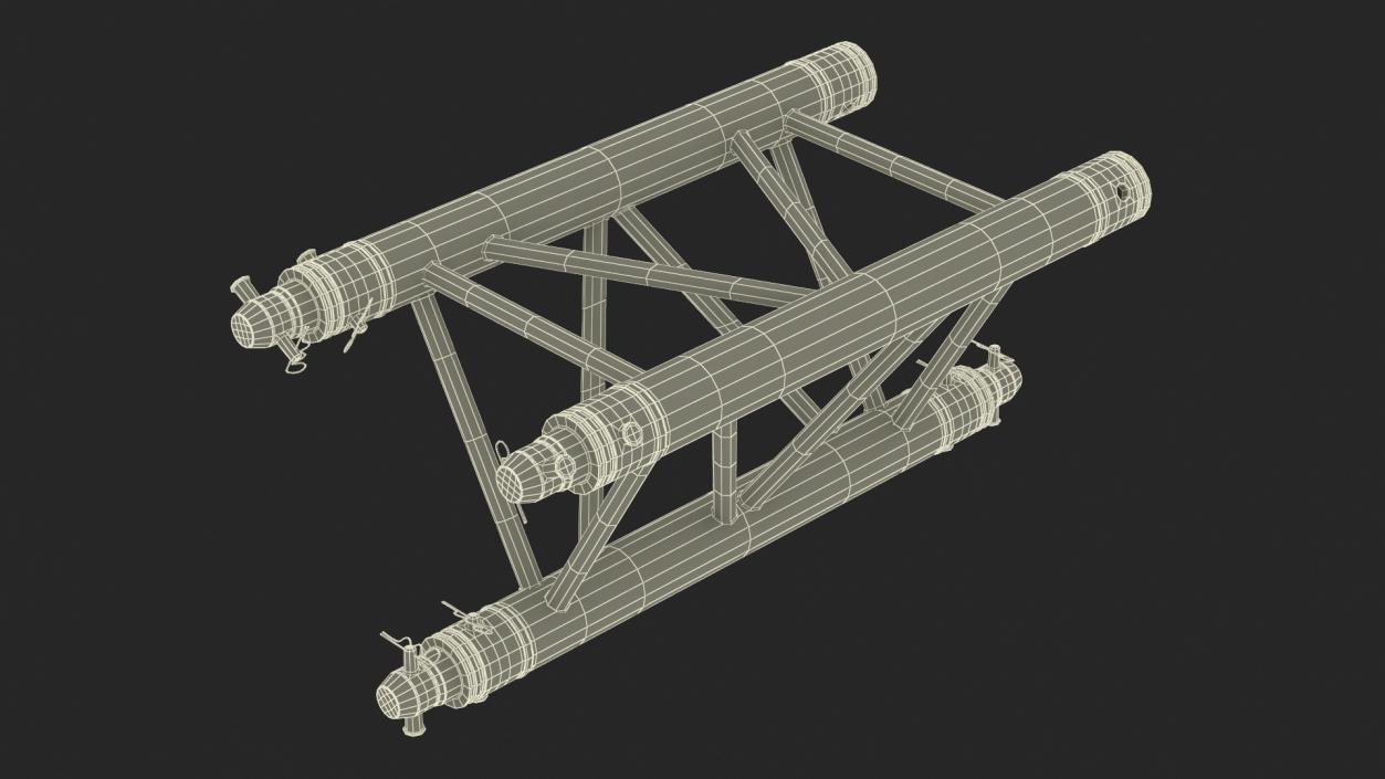 3D model Triangular Truss Modular Straight 2