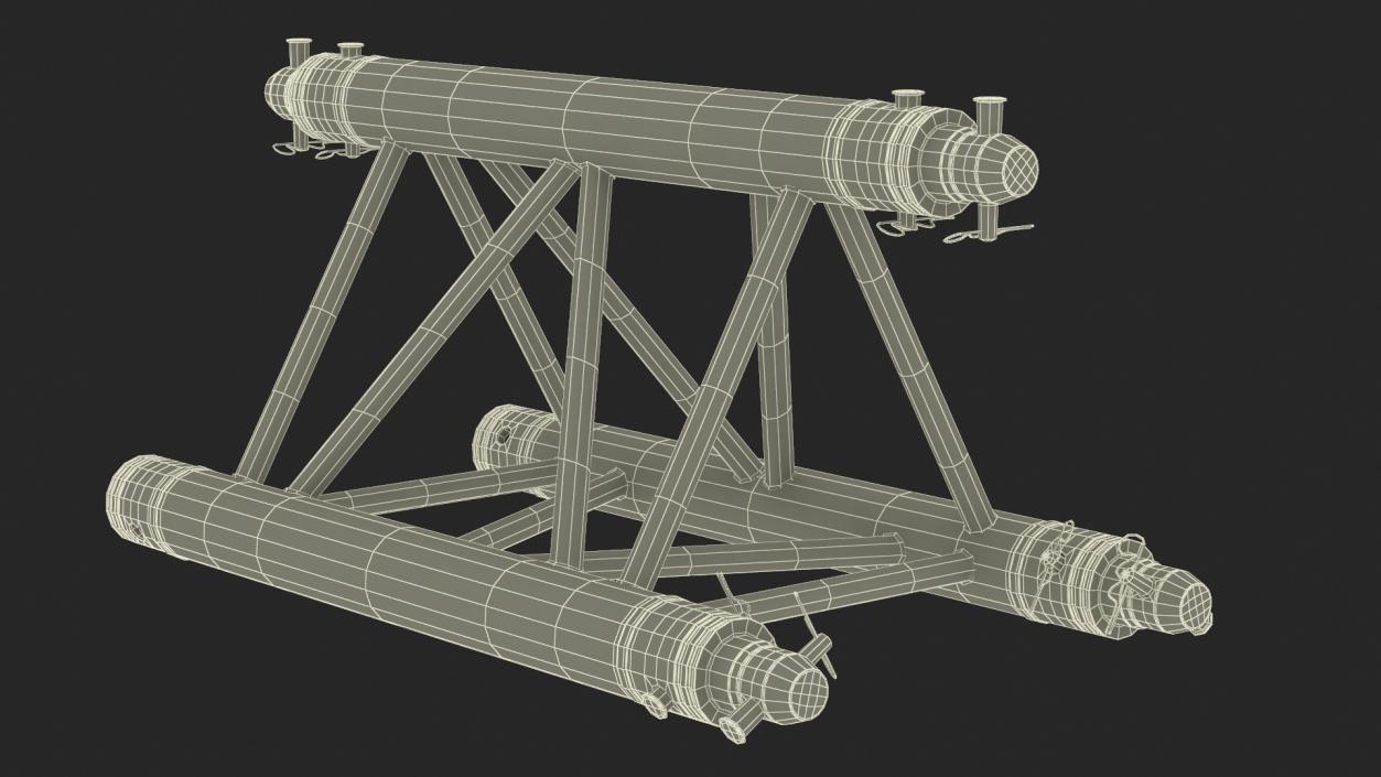 3D model Triangular Truss Modular Straight 2