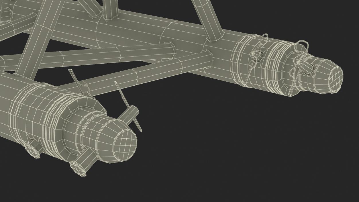 3D model Triangular Truss Modular Straight 2