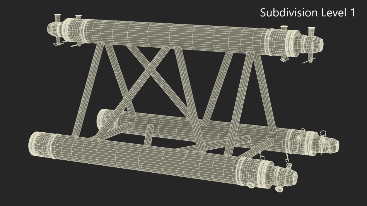 3D model Triangular Truss Modular Straight 2