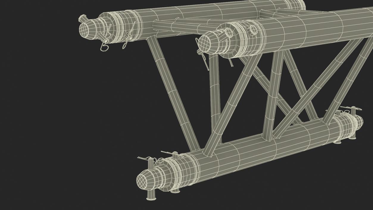 3D model Triangular Truss Modular Straight 2