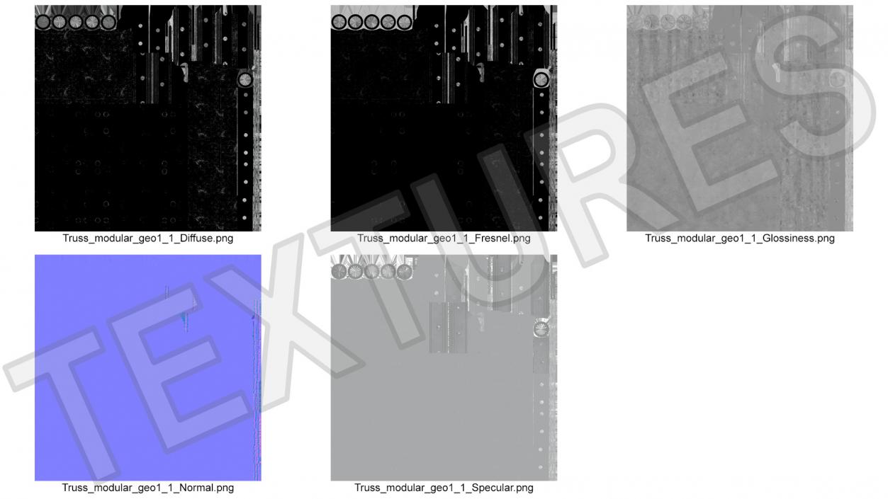 3D model Triangular Truss Modular Straight 2