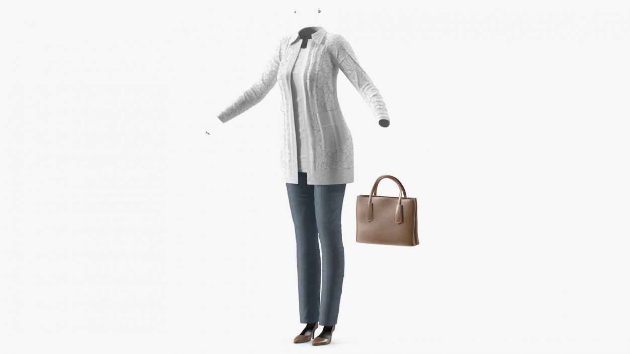 Women Casual Outfit with Handbag 3D