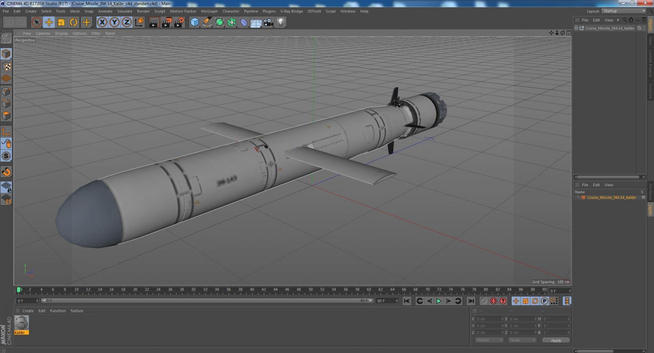 Cruise Missile 3M-14 Kalibr 3D