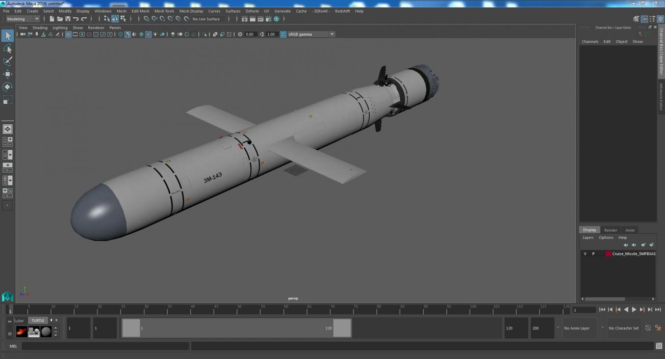 Cruise Missile 3M-14 Kalibr 3D