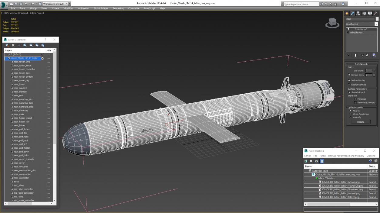 Cruise Missile 3M-14 Kalibr 3D