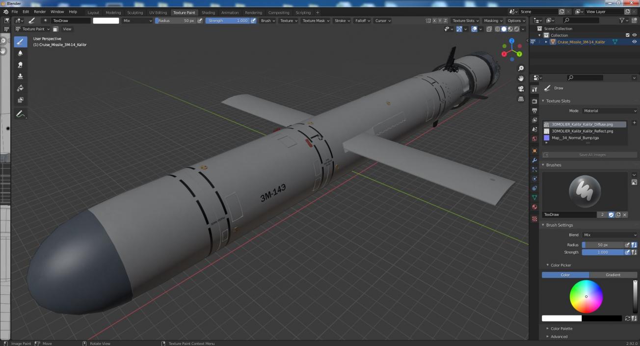 Cruise Missile 3M-14 Kalibr 3D