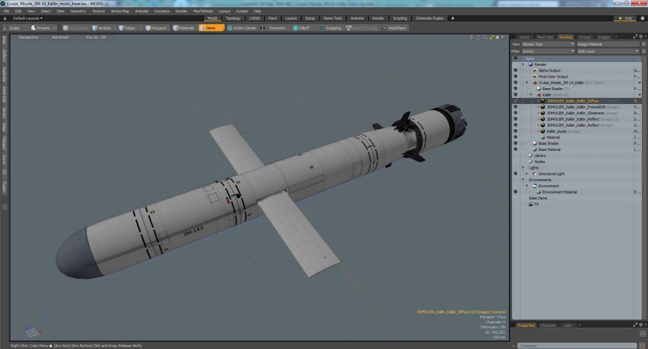 Cruise Missile 3M-14 Kalibr 3D