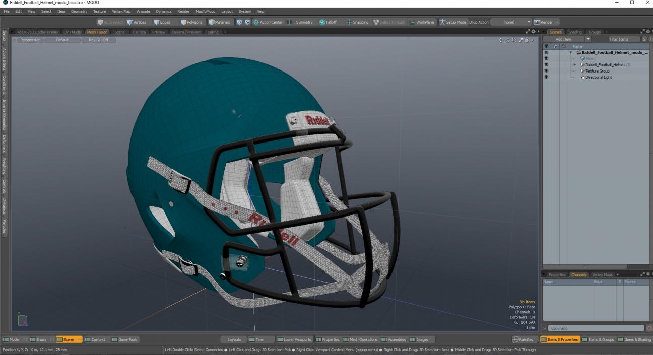 3D Riddell Football Helmet model