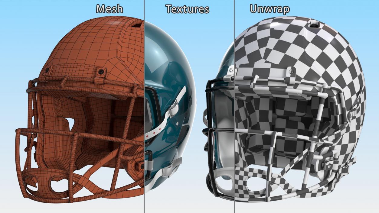 3D Riddell Football Helmet model