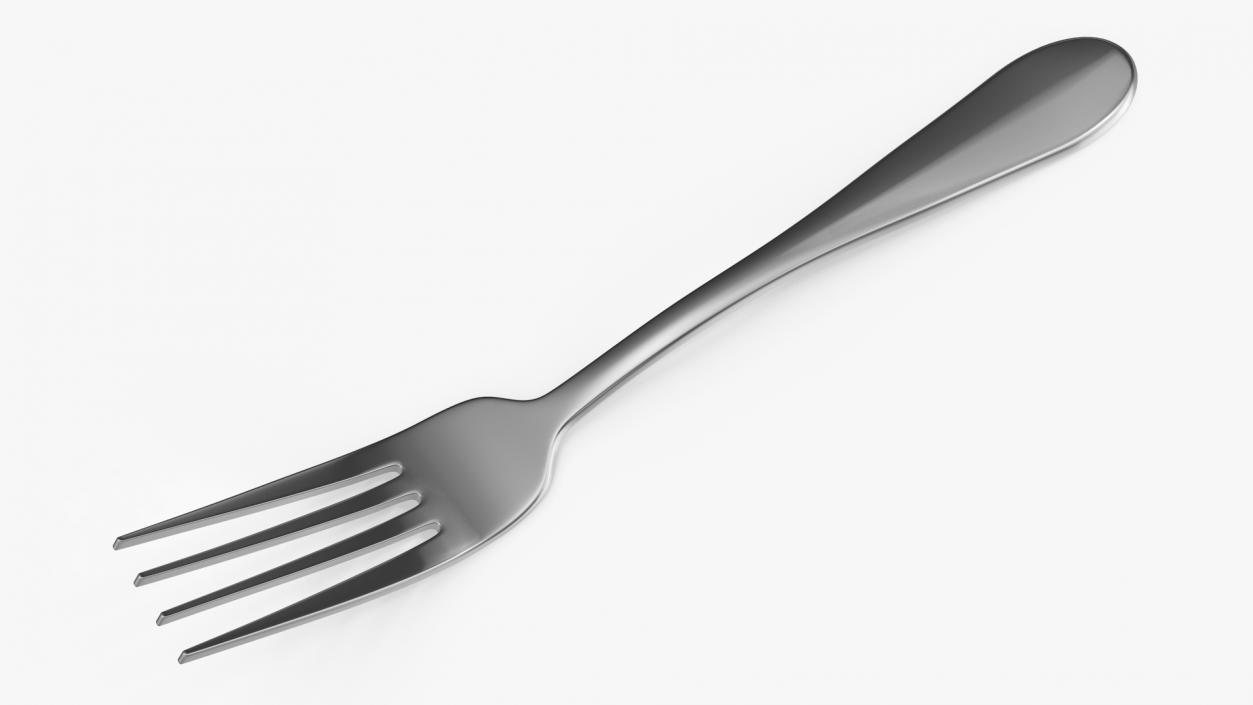 Silver Dessert Fork 3D model