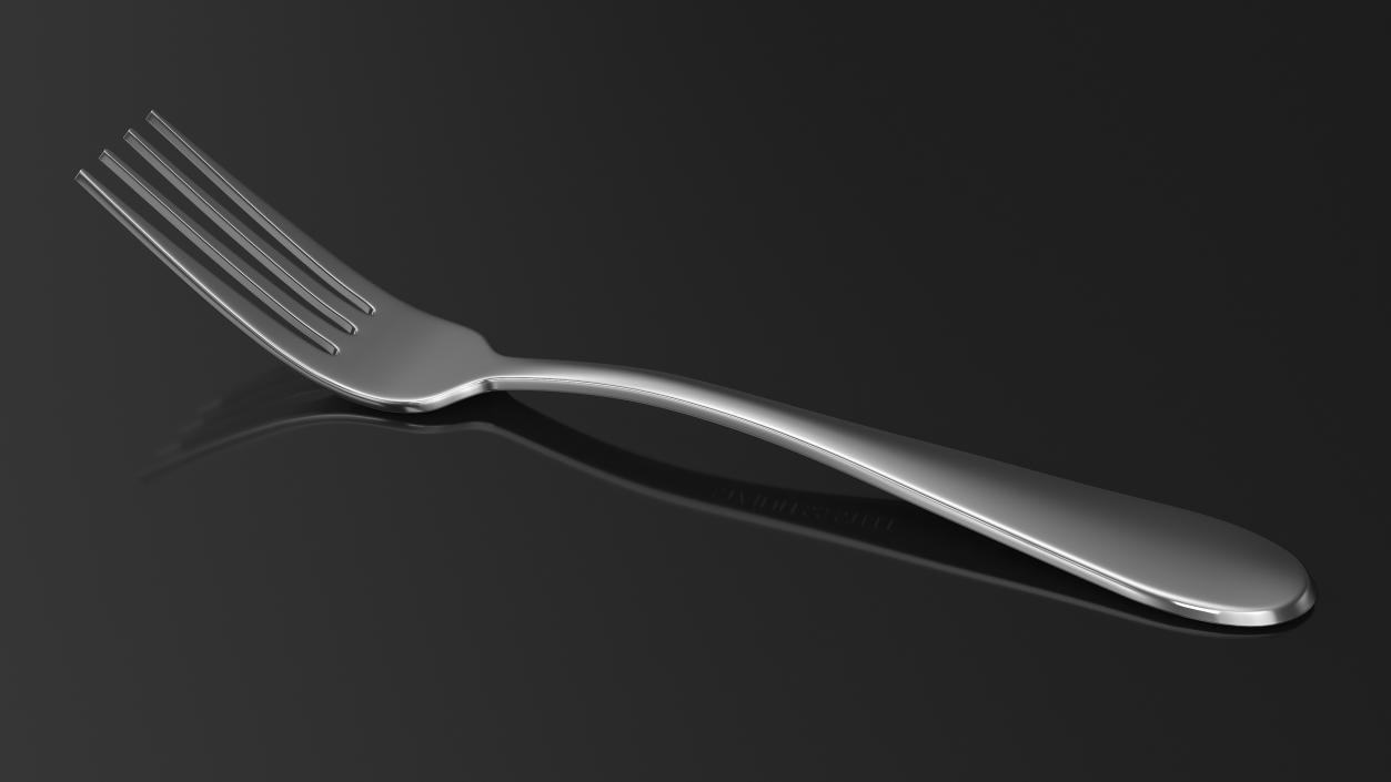 Silver Dessert Fork 3D model