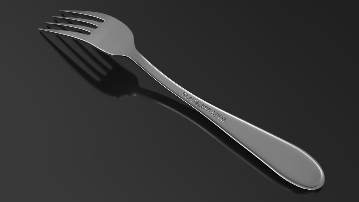 Silver Dessert Fork 3D model