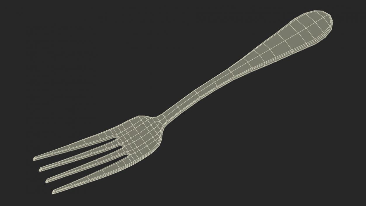 Silver Dessert Fork 3D model