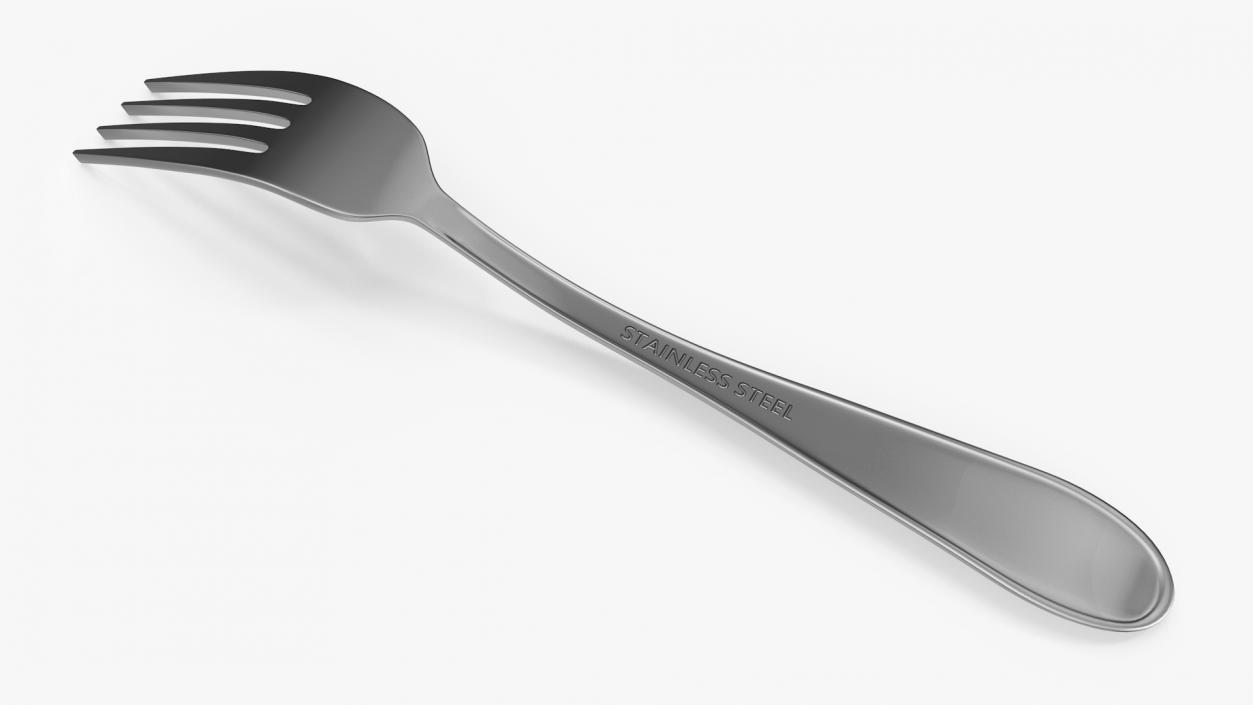 Silver Dessert Fork 3D model