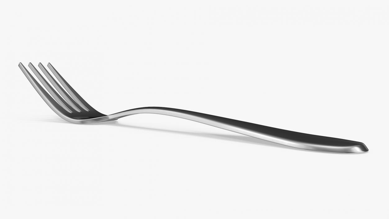 Silver Dessert Fork 3D model