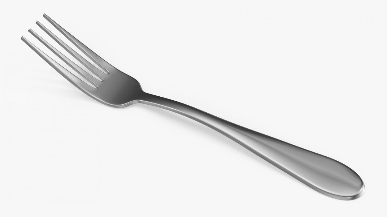 Silver Dessert Fork 3D model