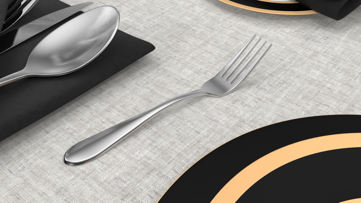 Silver Dessert Fork 3D model